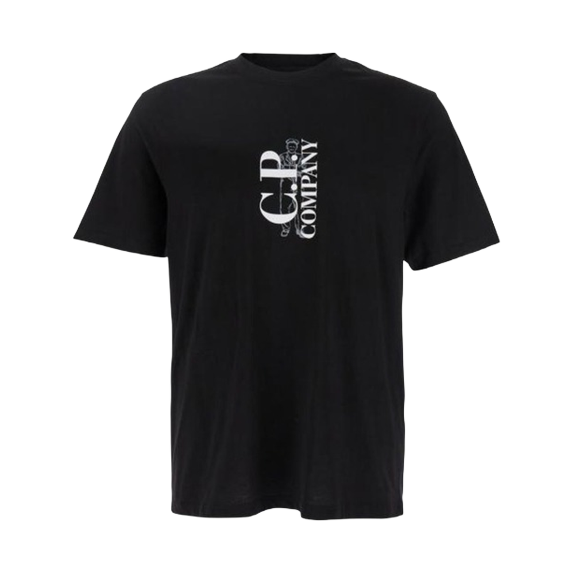 C.P. 컴퍼니 30/1 저지 버티컬 티셔츠 블랙 - 25SS(C.P. Company 30/1 Jersey Vertical T-Shirt Black - 25SS)