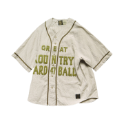 Kapital French Linen Great Kountry Baseball Shirt Beige