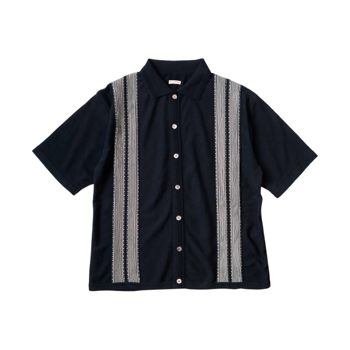 캐피탈 14G 코튼 니트 테네시 알로하 폴로 블랙(Kapital 14G Cotton Knit Tennessee Aloha Polo Black)