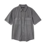 Hatchingroom x How To Train Your Dragon Bone Dragon Shirt Over Dyed Stripe Grey