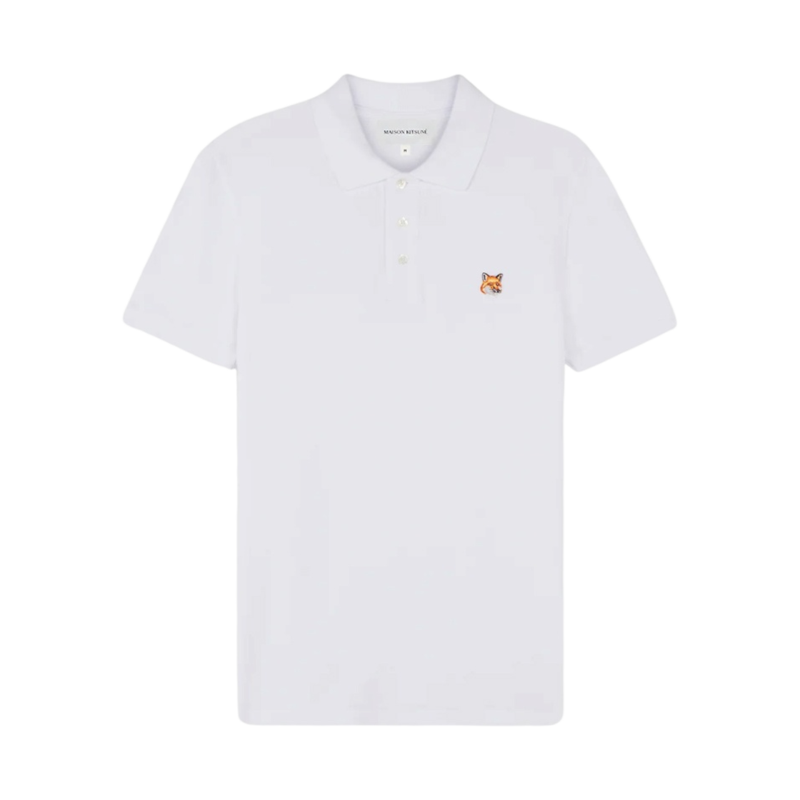 메종 키츠네 폭스 헤드 패치 폴로 화이트(Maison Kitsune Fox Head Patch Polo White)