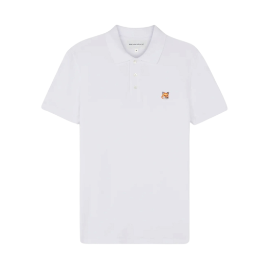 LM00208KJ7002-P100 Maison Kitsune Fox Head Patch Polo White