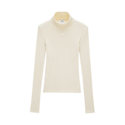 (W) Courreges Reedition Knit Jumper Long Sleeves Pale Yellow