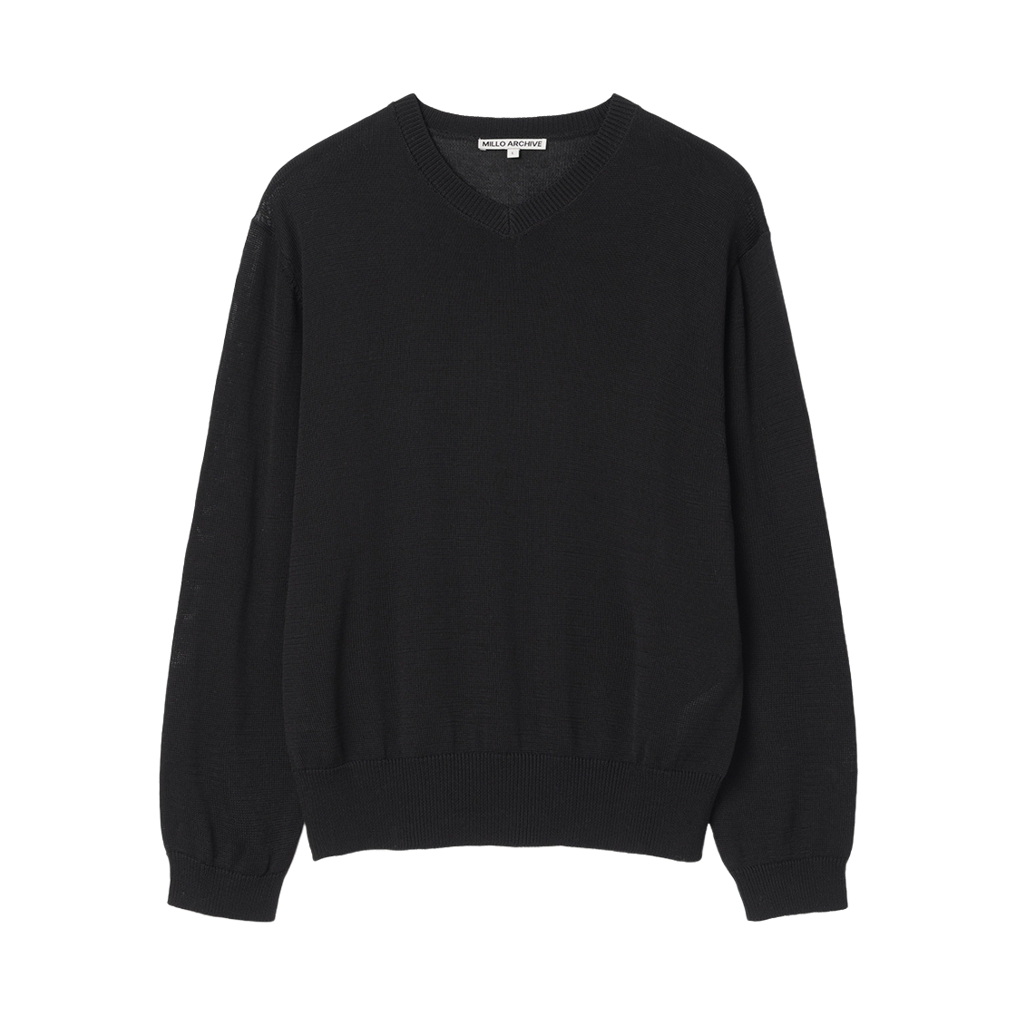 밀로 아카이브 크롭 브이넥 니트 블랙