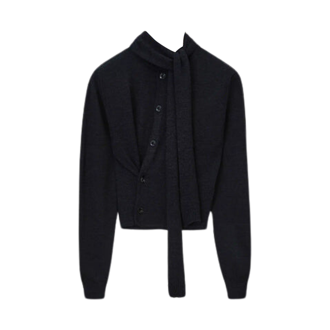 (W) 르메르 스카프 트위스트 가디건 앤트러사이트((W) Lemaire Twisted Cardigan with Scarf Anthracite) - 1