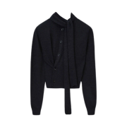 (W) Lemaire Twisted Cardigan with Scarf Anthracite