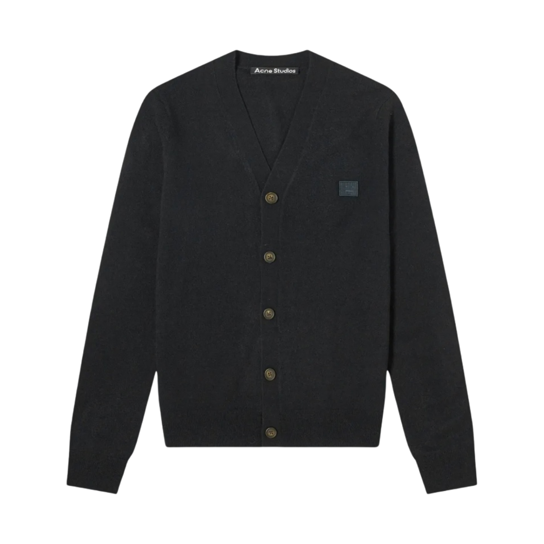 아크네 스튜디오 케베 페이스 브이넥 가디건 블랙(Acne Studios Keve Face V-Neck Cardigan Black) - 1