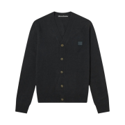 Acne Studios Keve Face V-Neck Cardigan Black