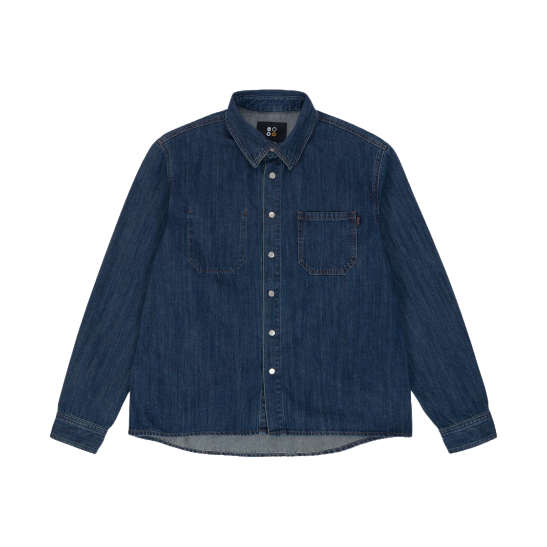 4S08SH42 Ryul+Wai: Denim Semi Over Fit Ston Washing Shirket Indigo