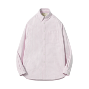 Pottery Button Down Shirt Supima Cotton 80/2 High Count Oxford Resilient Finish Pink Stripe