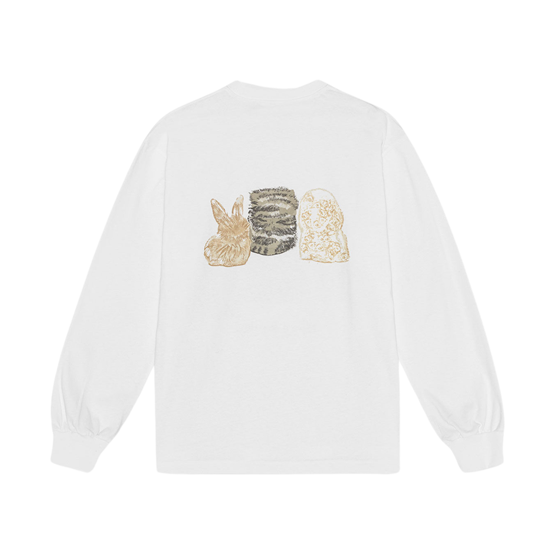 (W) 가니 애니멀 프린트 롱슬리브 티셔츠 브라이트 화이트((W) Ganni Animal Print Long Sleeve T-Shirt Bright White) - 2