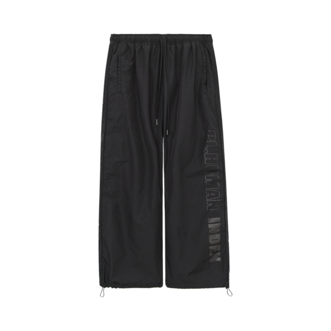 폴리테루 휴먼인덱스 인덱스 클래식 레터링 트랙 팬츠 블랙