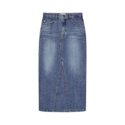 (W) Glowny 94 Mid-Rise Denim Long Skirt Blue