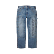 Supreme Paisley Studded Double Knee Painter Pants Washed Blue - 23FW