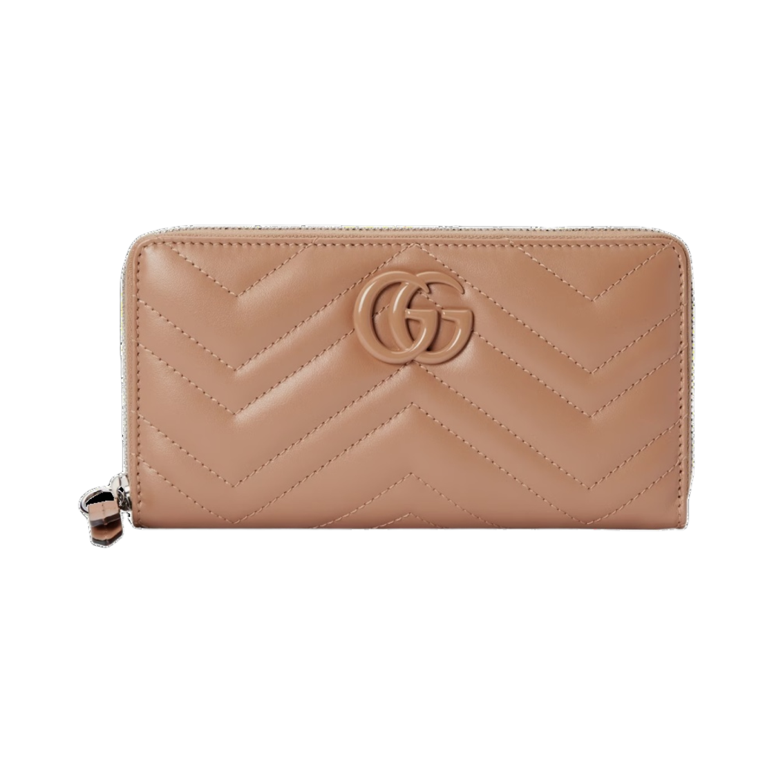 구찌 GG 마몽 마틀라세 집 어라운드 지갑 로즈 베이지 레더(Gucci GG Marmont Matelasse Zip Around Wallet Rose Beige Leather) - 1