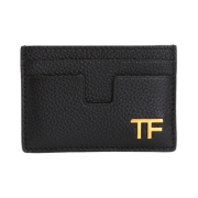 Tom Ford TF Logo Leather Card Holder Black