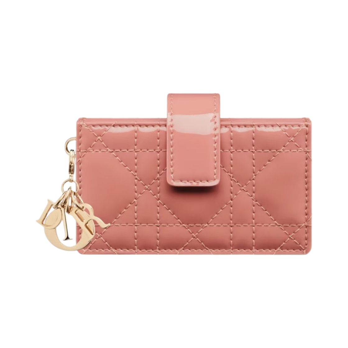 디올 레이디 5-포켓 카드 홀더 페이턴트 까나쥬 카프스킨 이터리얼 핑크(Dior Lady 5-Gusset Card Holder Patent Cannage Calfskin Ethereal Pink) - 2