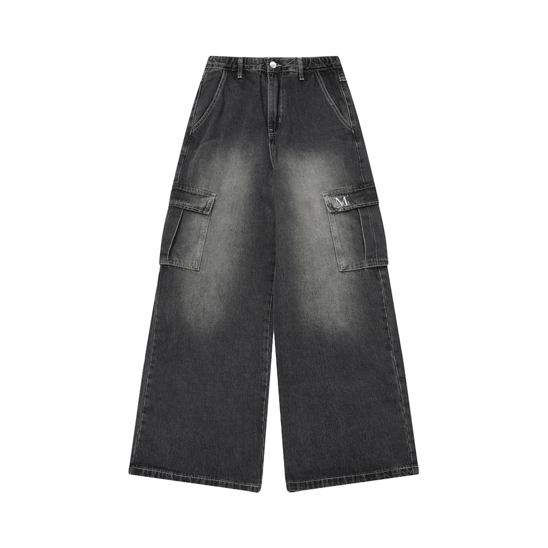 무센트 칼렛 와이드 카고 데님 팬츠 블랙(MUCENT Carlet Wide Cargo Denim Pants Black) - 1