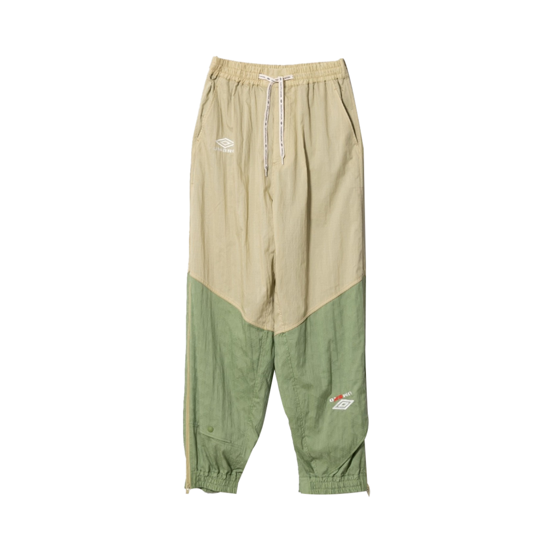 KM5BPALBF09GN Beautiful People x Umbro Double End Nylon Track Pants Smoke Green - 25SS