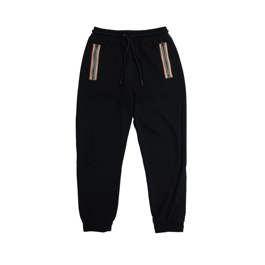 ITQ8WIJCEJ4M Burberry Icon Stripe Detail Cotton Jogging Pants in Black