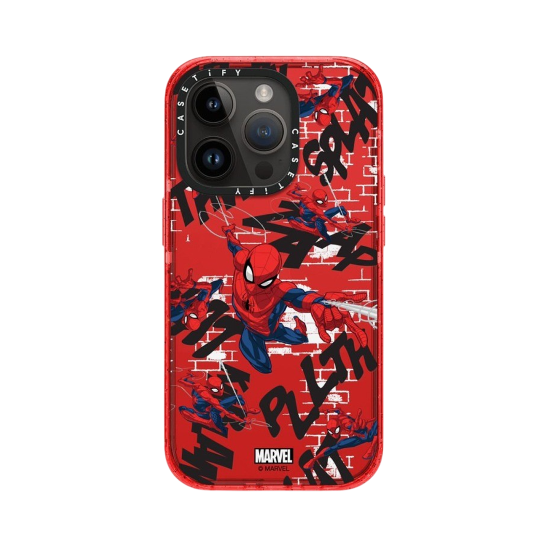 케이스티파이 x 마블 아이폰 스파이더맨 패턴 레드 임팩트 케이스 반투명 워터멜론(Casetify x Marvel iPhone Spider-Man Pattern Red Impact Case Sheer Watermelon) - 3