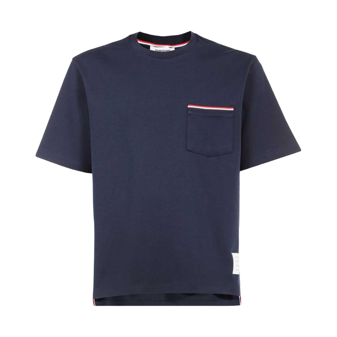 톰브라운 오버사이즈 숏슬리브 포켓 티셔츠 네이비