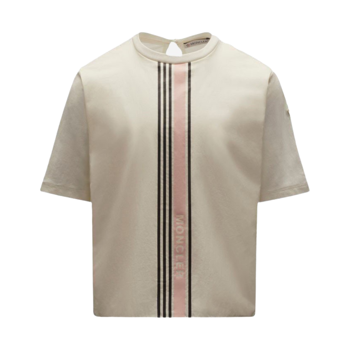 (키즈) 몽클레르 스트라이프 티셔츠 실크 화이트 - 22SS((Kids) Moncler Stripe T-Shirt Silk White - 22SS) - 1
