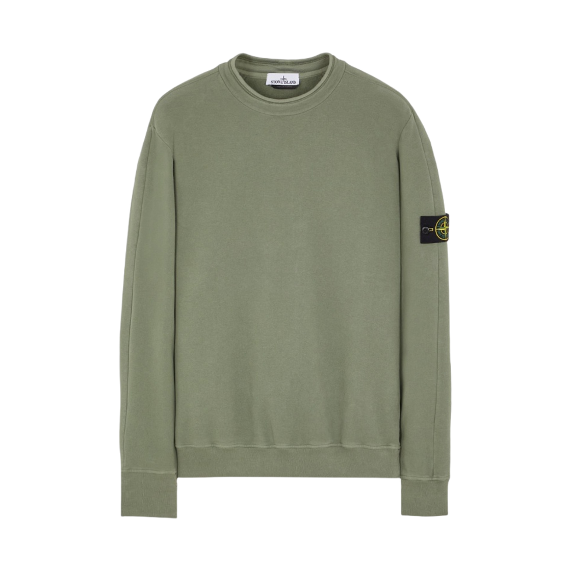791561352-V0055 Stone Island 61352 Stretch Cotton Fleece Mock Turtleneck Sweatshirt Sage Green - 23FW