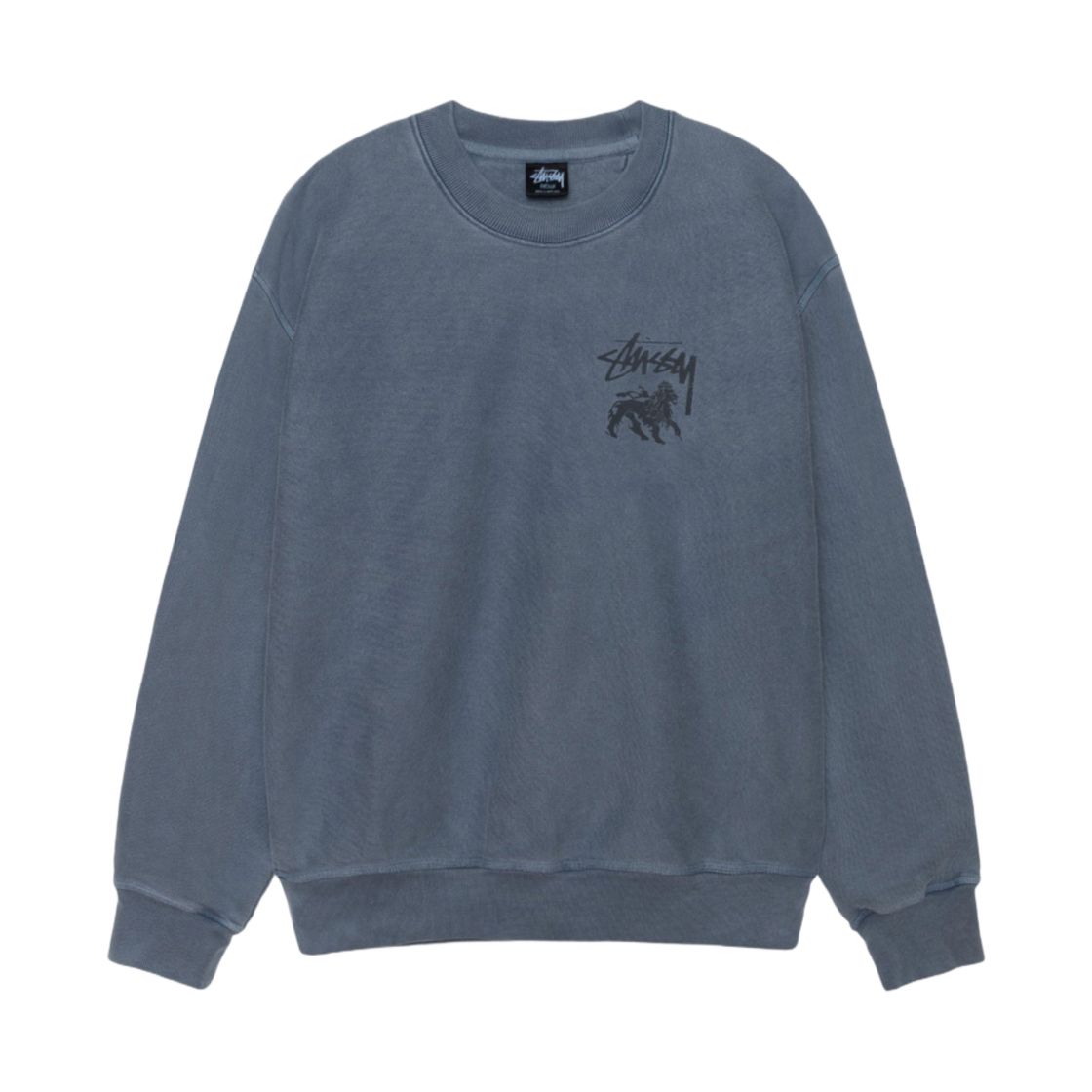 1915050 Stussy Rasta Lion Pigment Dyed Crew Navy