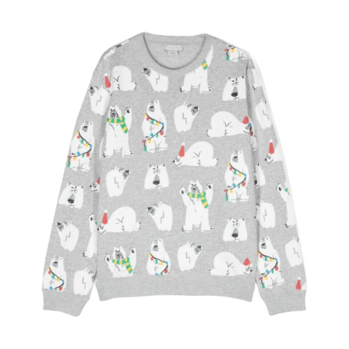 (키즈) 스텔라 맥카트니 화이트 베어 프린트 스웨트셔츠 그레이 멀티컬러((Kids) Stella McCartney White Bear Print Sweatshirt Grey Multicolour)