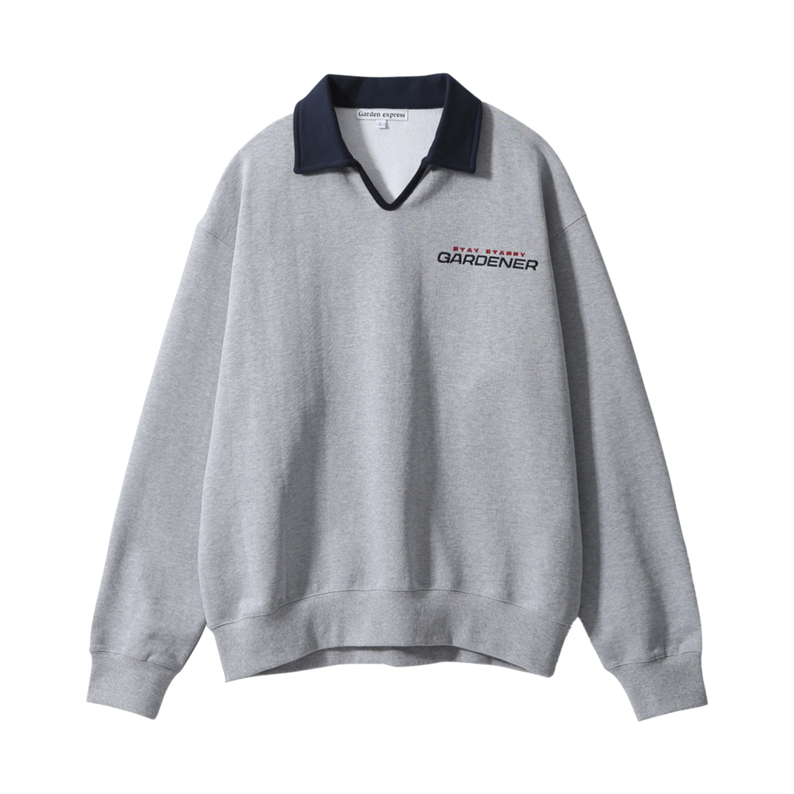 가든익스프레스 빈티지 칼라 스웻셔츠(Garden express Vintage Collar Sweatshirt Grey)