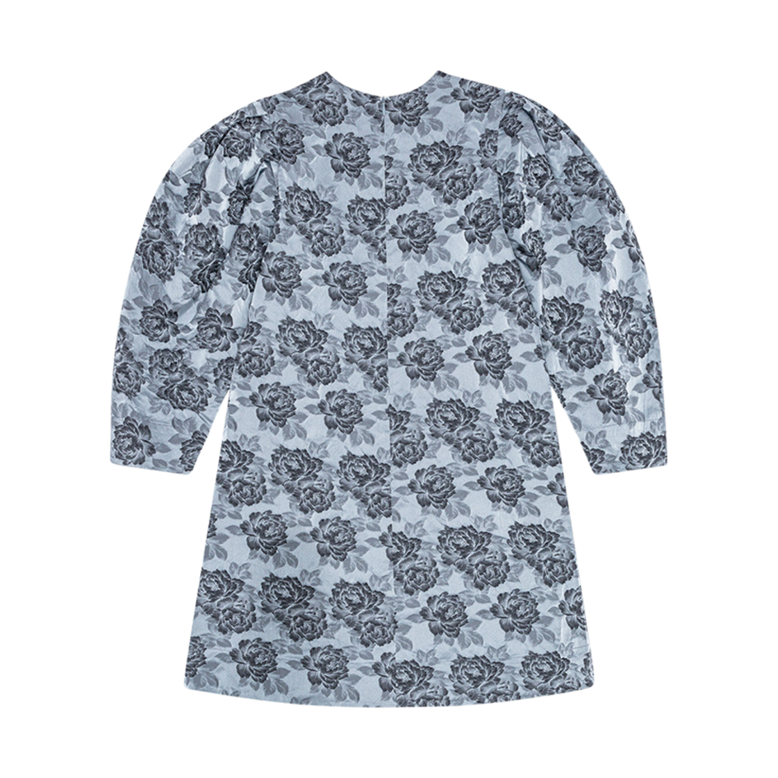 (W) 가니 플로랄 자카드 에이라인 미니 드레스 일루젼 블루((W) Ganni Floral Jacquard A-Line Mini Dress Illusion Blue) - 2
