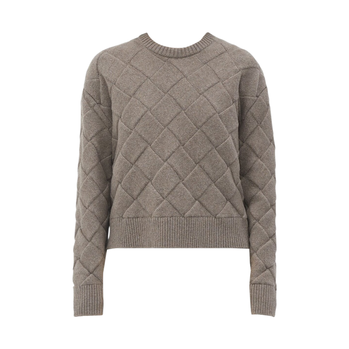 753728V36Y01540 (W) Bottega Veneta Intreccio Wool Sweater Riverbed