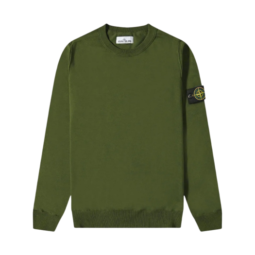 Stone Island 540B2 Soft Cotton Crewneck Knit Olive Green - 22SS