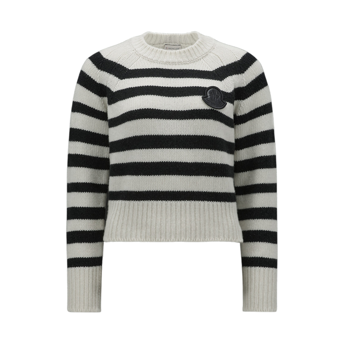 (W) 몽클레르 스트라이프 울 점퍼 블랙 화이트 - 23FW((W) Moncler Striped Wool Jumper Black White - 23FW) - 1