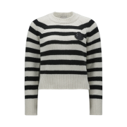 (W) Moncler Striped Wool Jumper Black White - 23FW