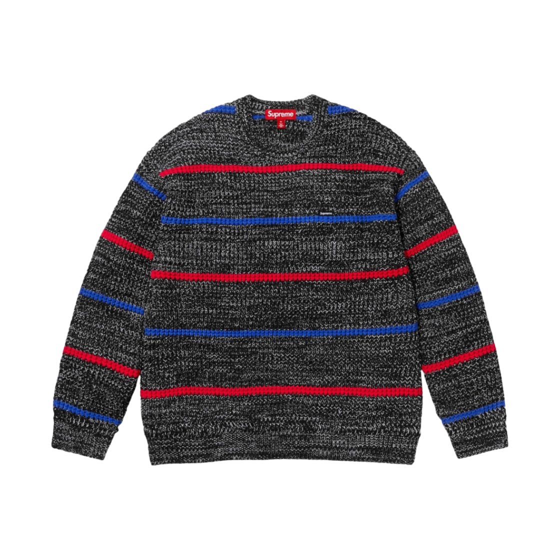 슈프림 와플 스몰 박스 스웨터 멜란지 블랙 스트라이프 - 24FW(Supreme Waffle Small Box Sweater Melange Black Stripe - 24FW) - 1
