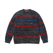 Supreme Waffle Small Box Sweater Melange Black Stripe - 24FW