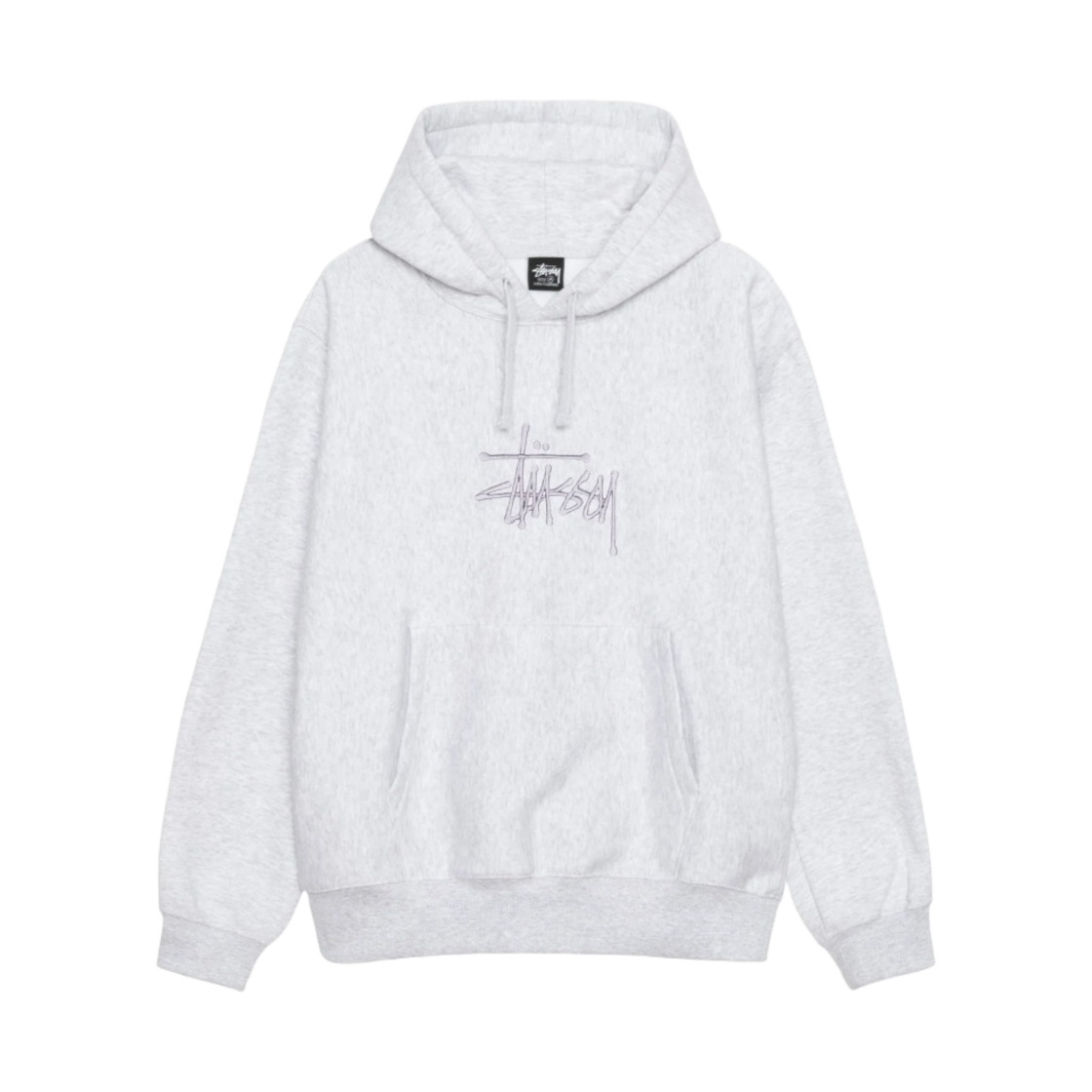 118473 Stussy Basic Applique Hoodie Ash Heather