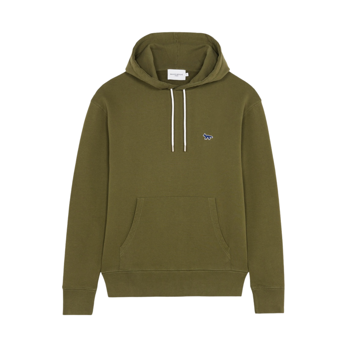 메종 키츠네 네이비 폭스 패치 클래식 후드 카키 그레이(Maison Kitsune Navy Fox Patch Classic Hoodie Khaki Grey) - 1