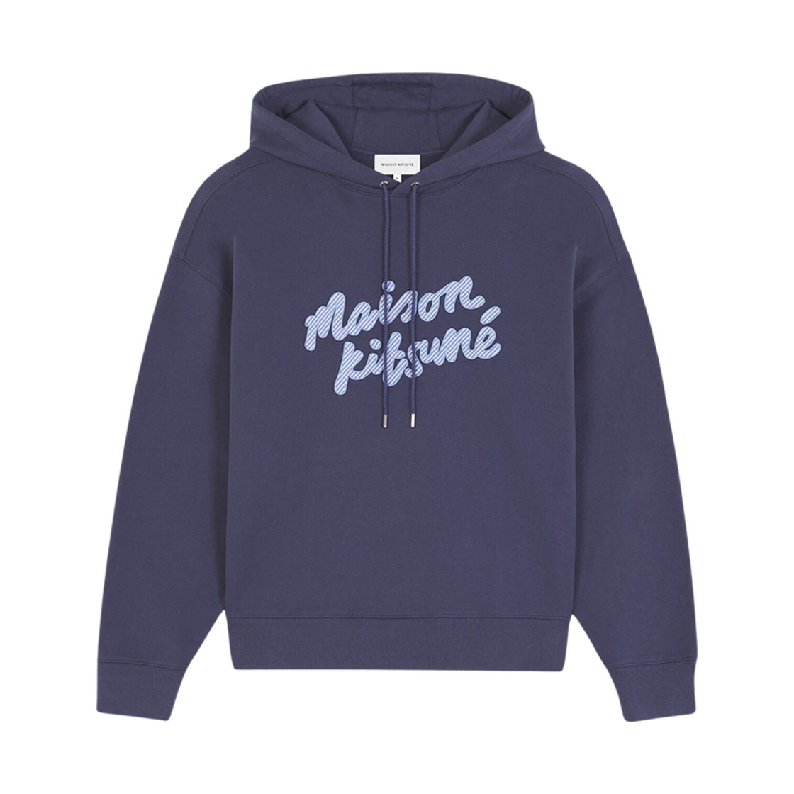 MM00707KM0001-P476 Maison Kitsune Handwriting Oversized Hoodie Ink Blue