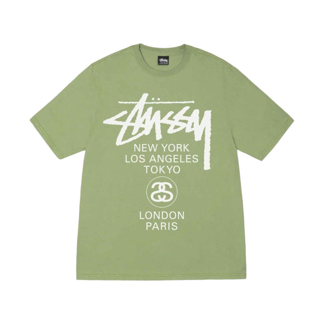 스투시 월드투어 티셔츠 모스 2023(Stussy World Tour T-Shirt Moss 2023)