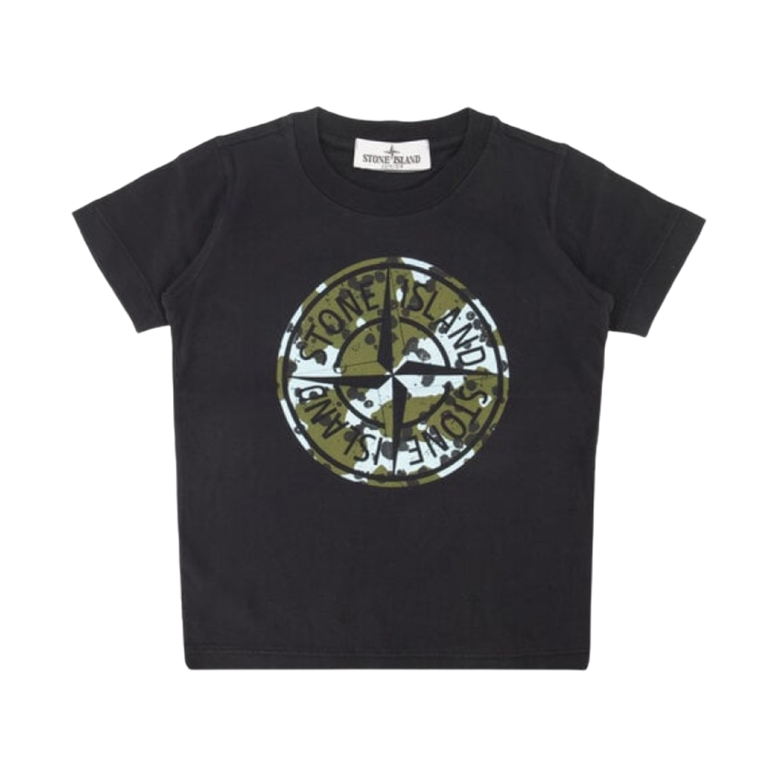 791621050-V0029 (Kids) Stone Island 21050 Garment Dyed Cotton Jersey Short Sleeve T-Shirt Black - 23FW