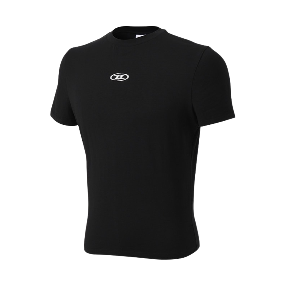 본투윈 실버 B 로고 머슬핏 티셔츠 블랙(BORN TO WIN Silver B Logo Muscle Fit T-Shirts Black)