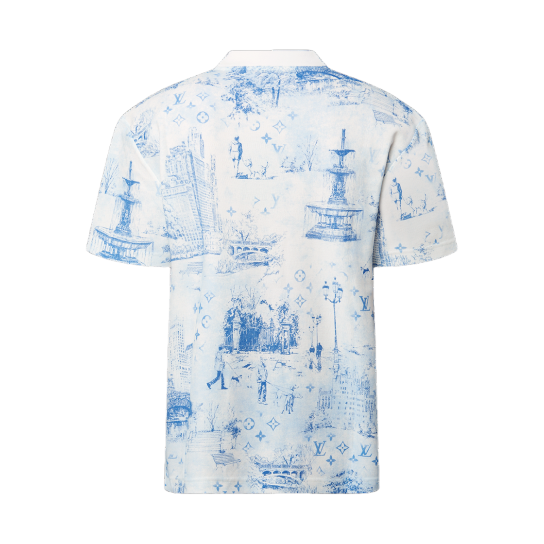 루이비통 프린티드 코튼 피케 티셔츠 밀키 화이트 | Louis 루이비통 프린티드 코튼 피케 티셔츠 밀키 화이트 | Louis