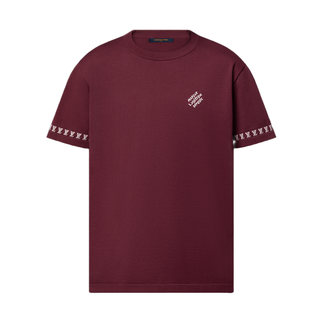 루이비통 시그니처 숏슬리브 코튼 크루넥 버건디(Louis Vuitton Signature S/S Cotton Crewneck Burgundy) - 1