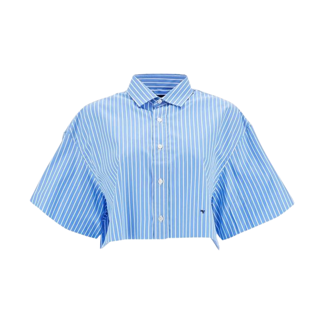 (W) 옴므걸스 오버사이즈 코튼 셔츠 블루 스트라이프((W) Homme Girls Oversized Cotton Shirt Blue Stripe)