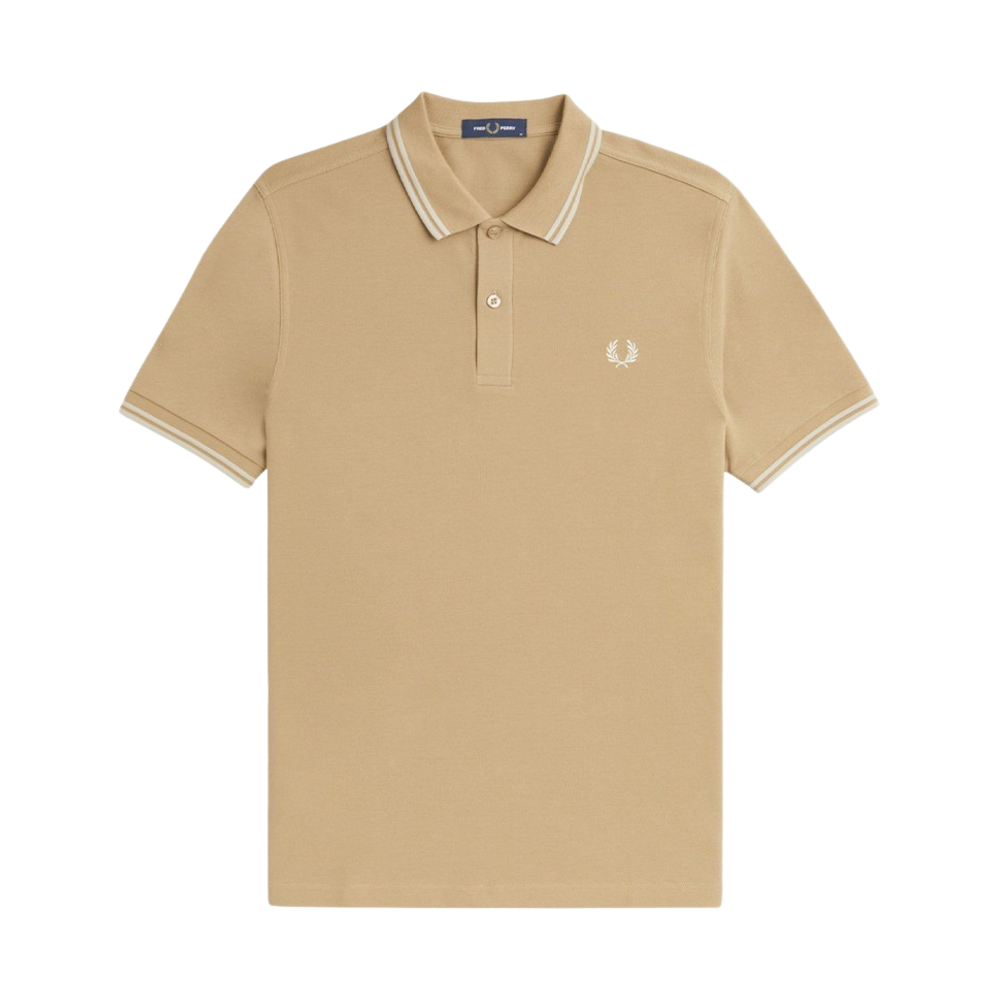 AFPM2413600-V19 Fred Perry M3600 Twin Tipped Fred Perry Shirt Warm Stone/Oatmeal