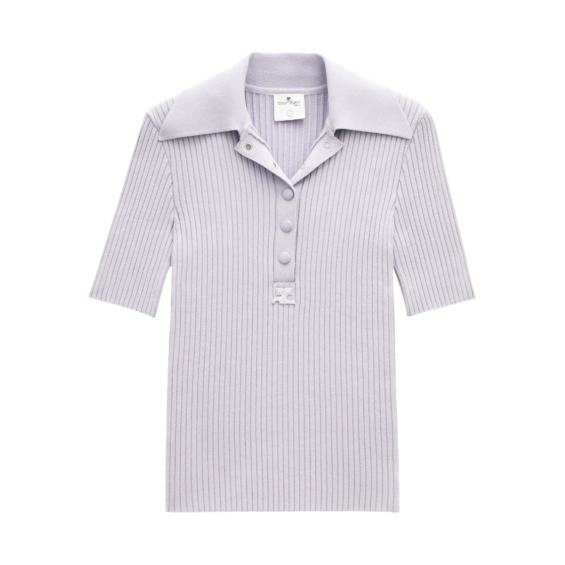 (W) 꾸레쥬 숏슬리브 폴로 라벤더 퐁세((W) Courreges Short Sleeve Polo Lavande Fonce) - 1