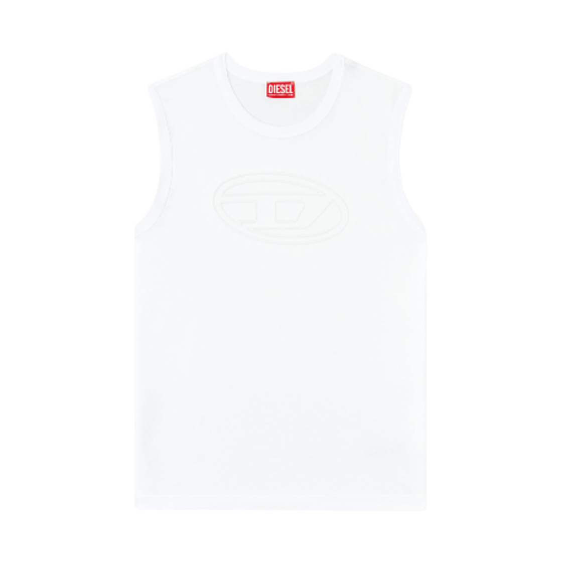 디젤 T-비스코-빅오발 슬리브리스 탑 화이트(Diesel T-Bisco-Bigoval Sleeveless Top White)